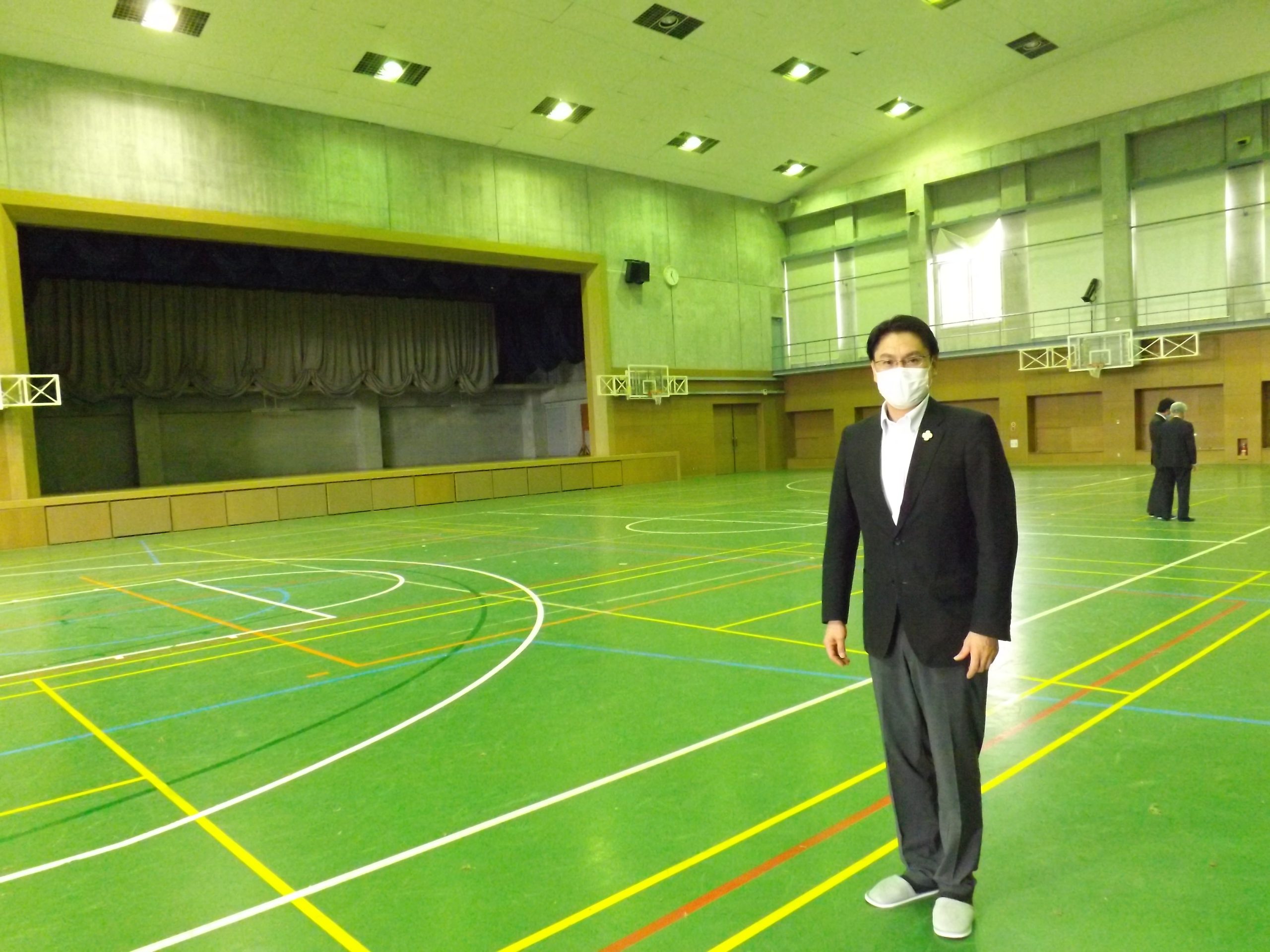 常設型集団接種施設を視察(5月28日東洋学園大学第2体育館)