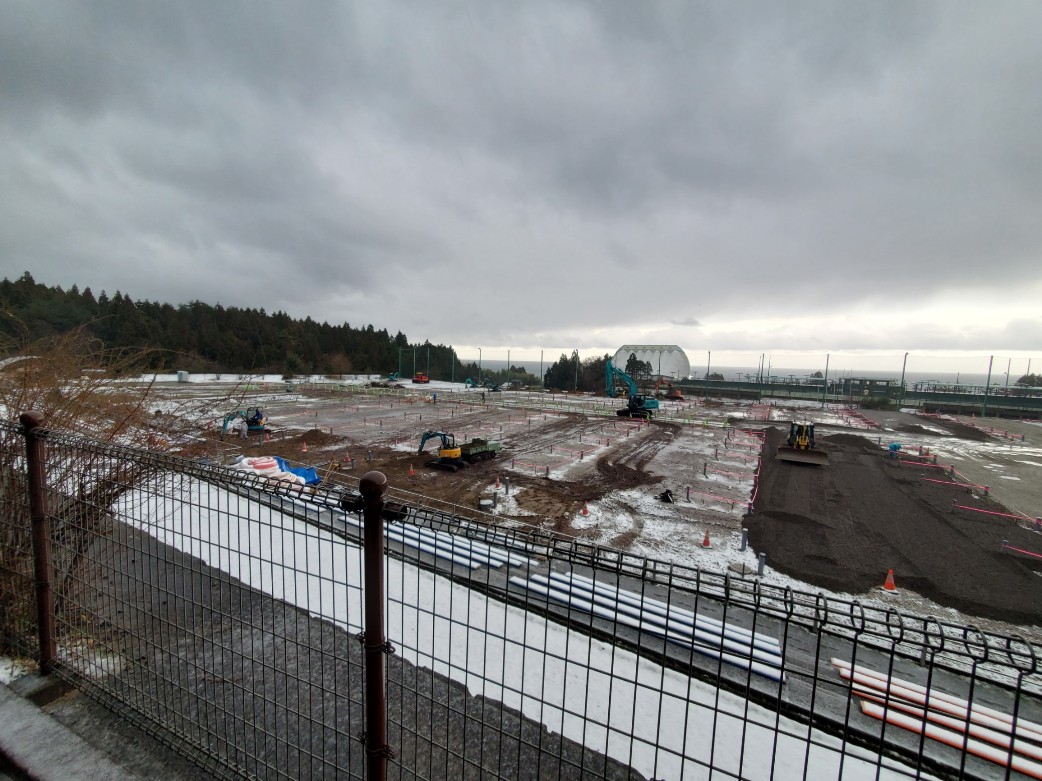 能登町仮設住宅建設現場